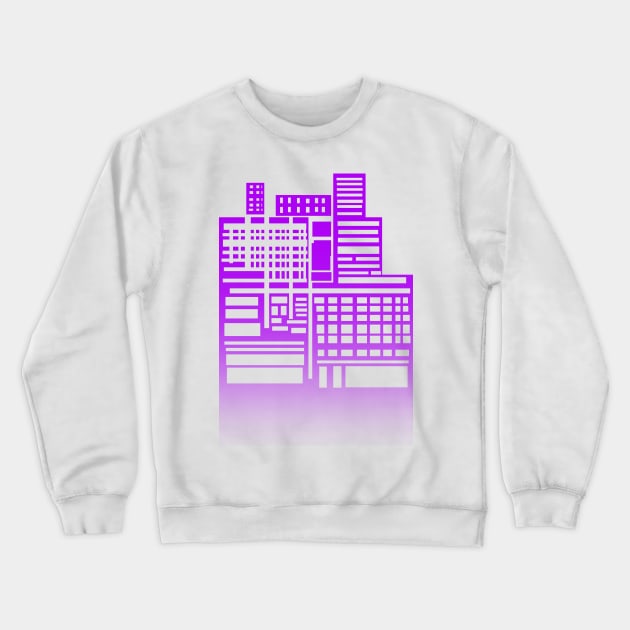 8-bit city Purple Version T-Shirt Crewneck Sweatshirt by sketchbooksage